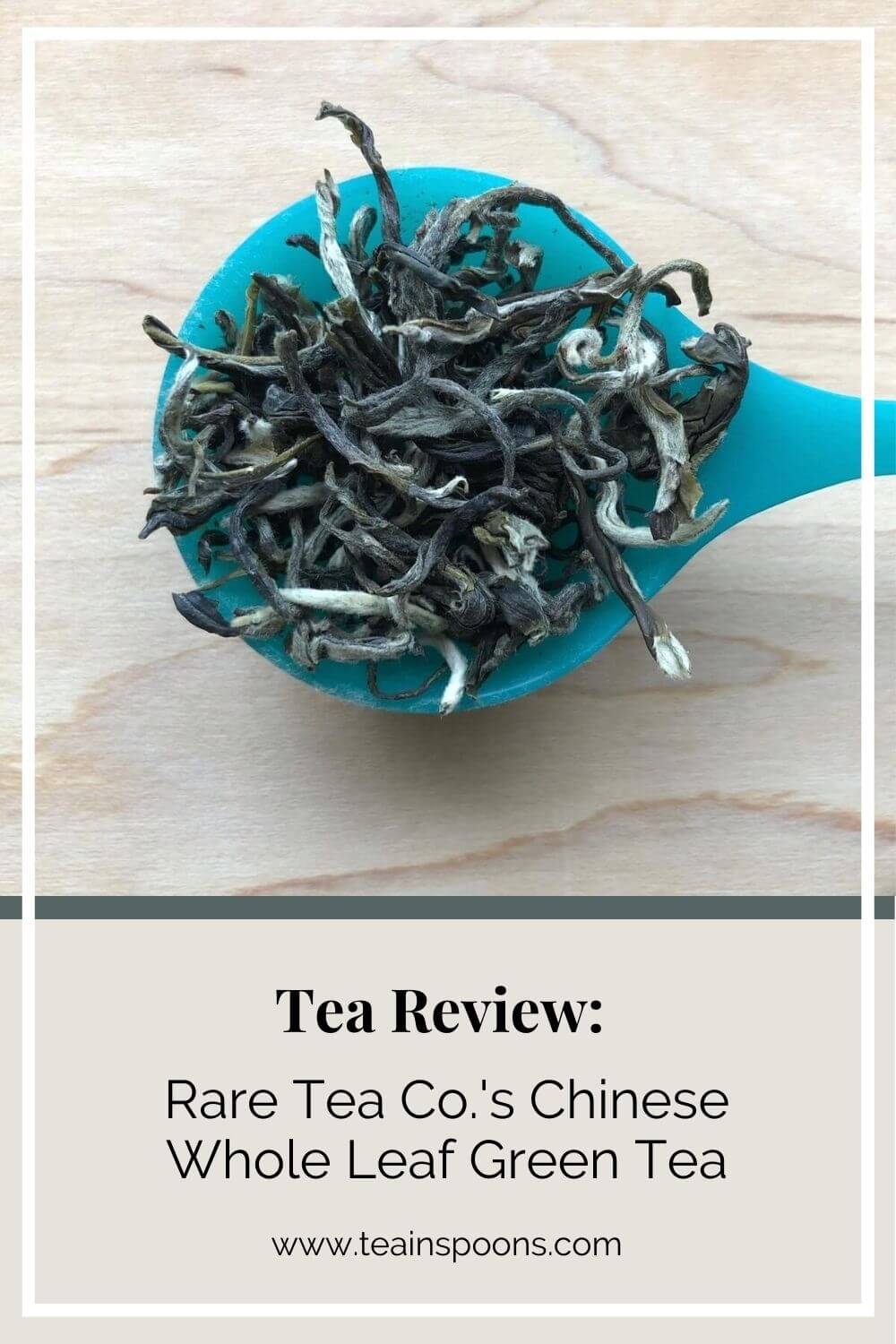 Pin of green tea in spoon